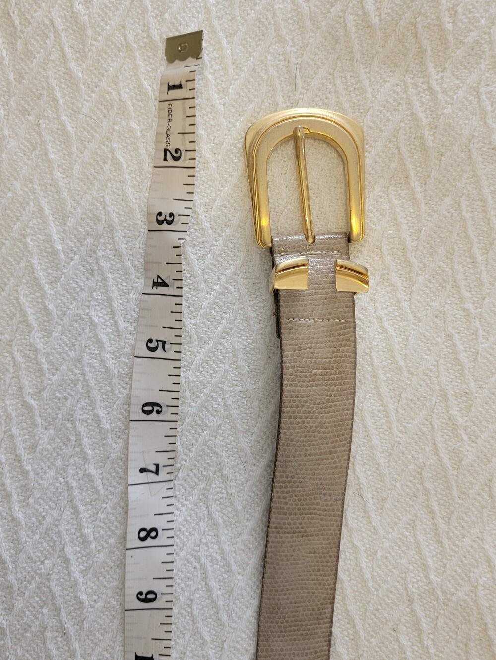 Vintage CIPRIANI Taupe Leather Dress Belt with Gold Buckle